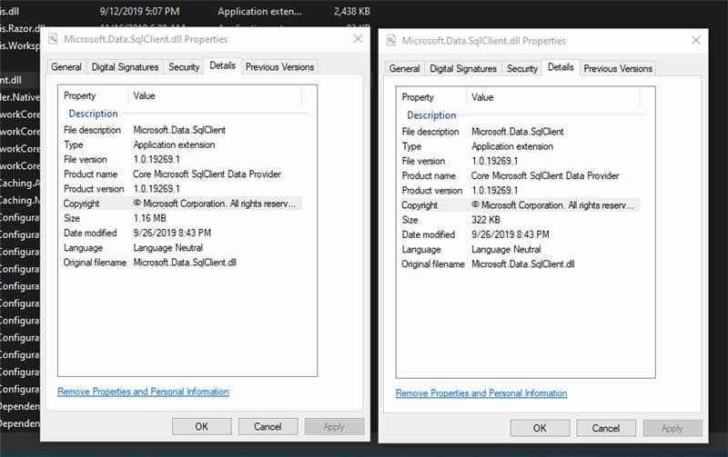 Microsoft.Data.SqlClient side by side