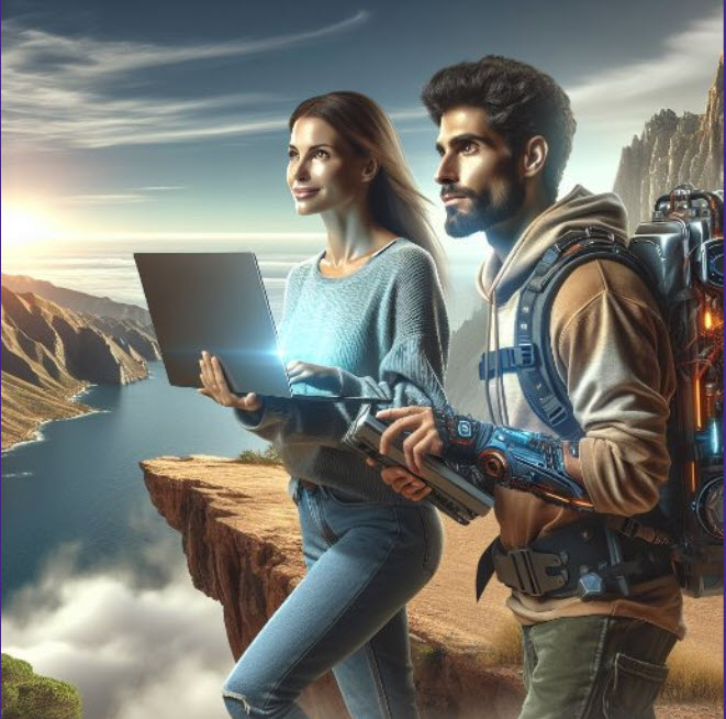 Thumbnail Image an early adopter in the computer technology world, near a cliff ready to go