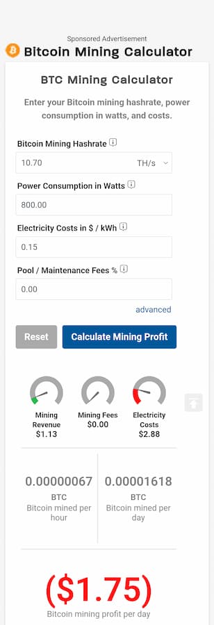 Mining Calculator